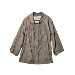 Max & Moi Funnel Neck Zip Up Lightweight Jacket Taupe Size 38 US 6 Quiet Luxury